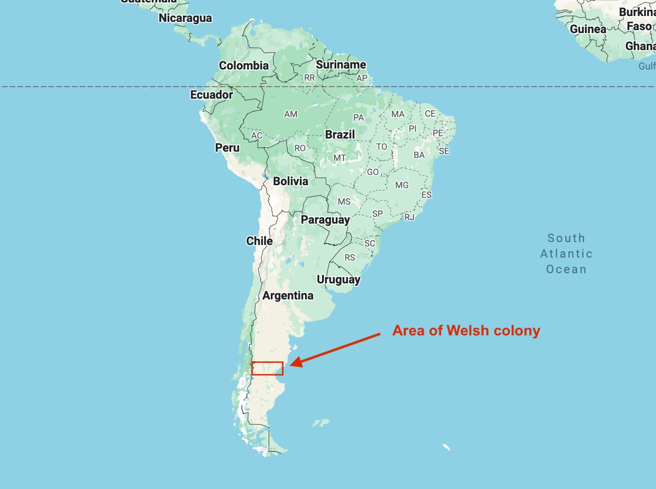 Map of South America